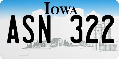 IA license plate ASN322