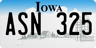 IA license plate ASN325