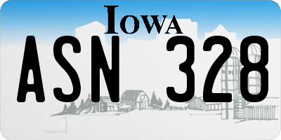 IA license plate ASN328
