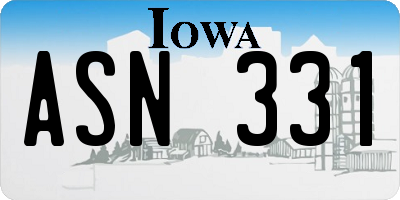 IA license plate ASN331