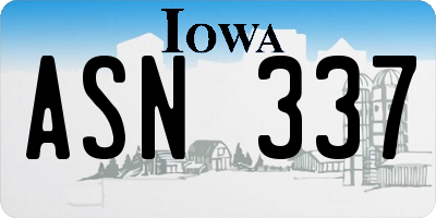 IA license plate ASN337