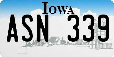IA license plate ASN339