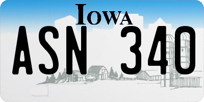 IA license plate ASN340