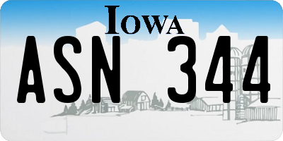IA license plate ASN344