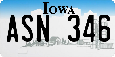 IA license plate ASN346