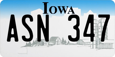 IA license plate ASN347
