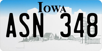 IA license plate ASN348