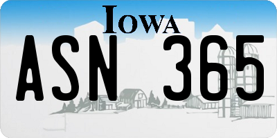 IA license plate ASN365