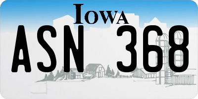 IA license plate ASN368