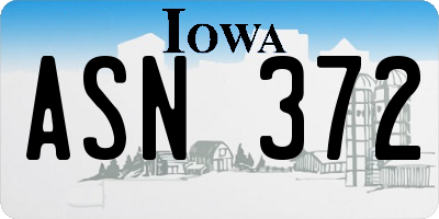 IA license plate ASN372