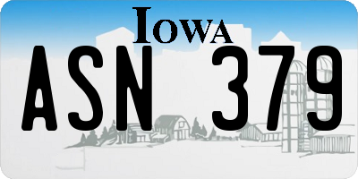 IA license plate ASN379