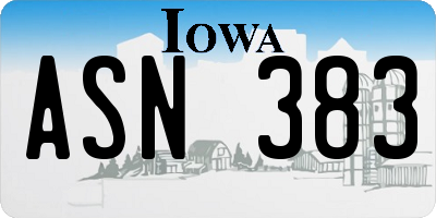 IA license plate ASN383