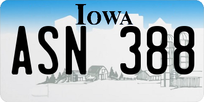 IA license plate ASN388