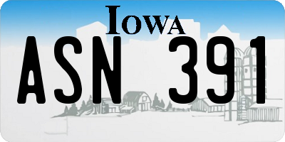 IA license plate ASN391