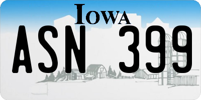 IA license plate ASN399