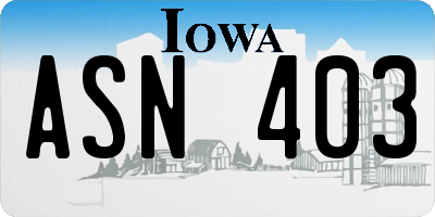 IA license plate ASN403
