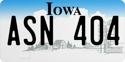 IA license plate ASN404