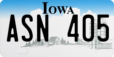 IA license plate ASN405