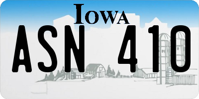 IA license plate ASN410