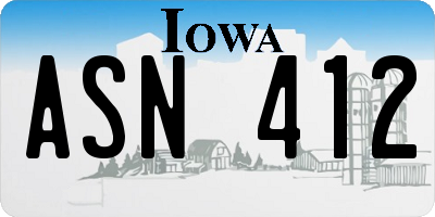 IA license plate ASN412