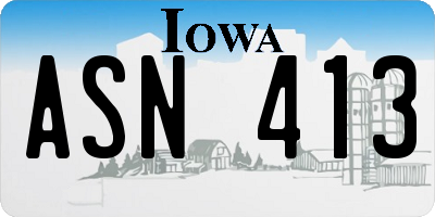 IA license plate ASN413