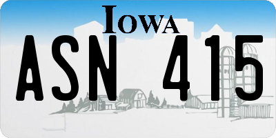 IA license plate ASN415