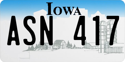 IA license plate ASN417
