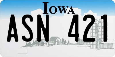 IA license plate ASN421