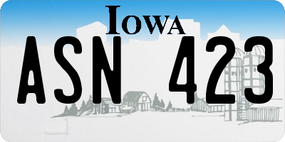 IA license plate ASN423