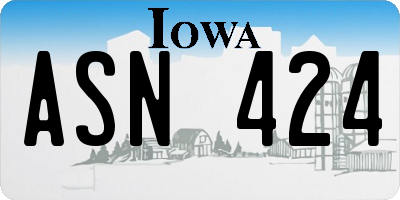 IA license plate ASN424