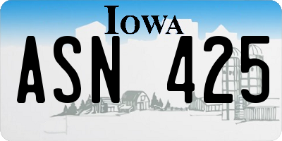 IA license plate ASN425
