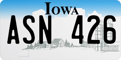 IA license plate ASN426