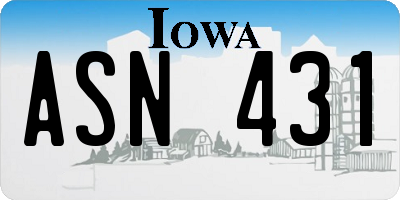 IA license plate ASN431