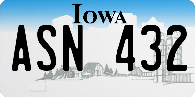 IA license plate ASN432