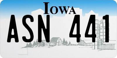 IA license plate ASN441