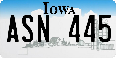 IA license plate ASN445