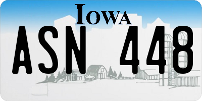 IA license plate ASN448