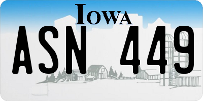 IA license plate ASN449