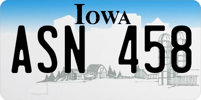 IA license plate ASN458