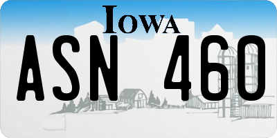 IA license plate ASN460