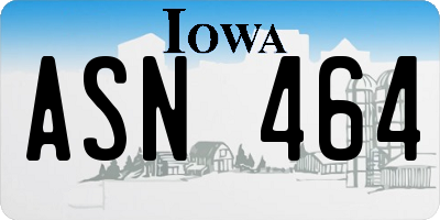 IA license plate ASN464