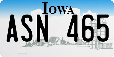 IA license plate ASN465