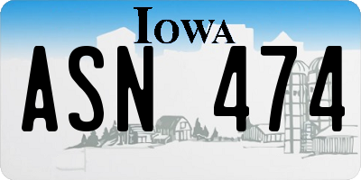 IA license plate ASN474