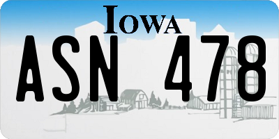 IA license plate ASN478