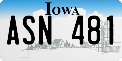 IA license plate ASN481