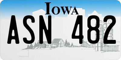 IA license plate ASN482