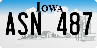 IA license plate ASN487