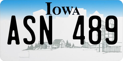 IA license plate ASN489