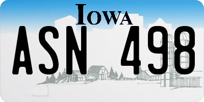 IA license plate ASN498