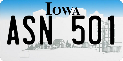 IA license plate ASN501